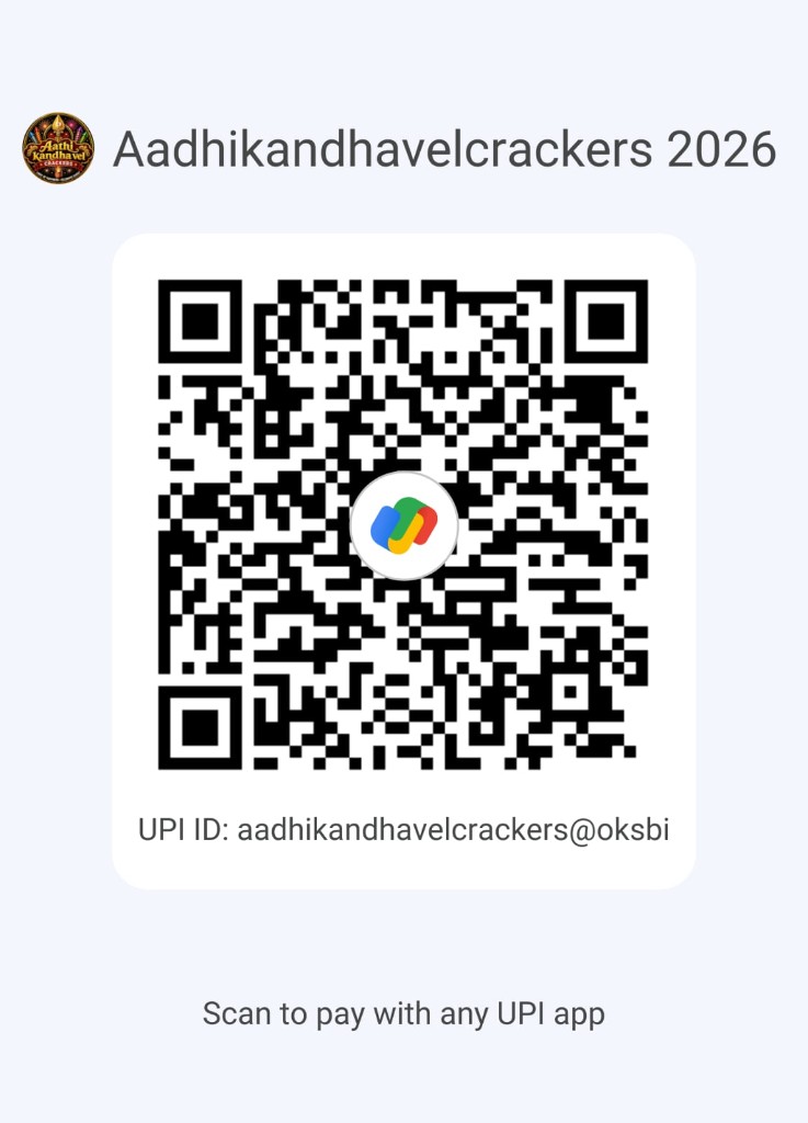 GPay QR code for Aadhi Kandhavel Crackers